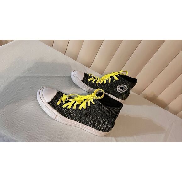 CONVERSE CHUCK TAYLER II ALL STAR SHOES NEON GREEN BLACK 151086 MENS 6.5 WOMENS - Picture 6 of 10